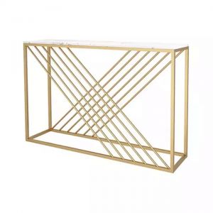 Bàn trang trí GAVI mặt đá khung sắt CST042