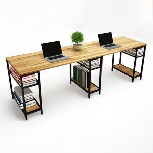 Bàn làm việc cụm 2 chân kết hợp kệ BD68089