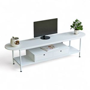 Kệ tivi Oval có ngăn kéo gỗ cao su khung sắt KTV68090 Kệ tivi Oval có ngăn kéo gỗ cao su khung sắt KTV68090