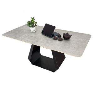 Bàn ăn chữ nhật 140/160x80cm mặt gỗ Plywood chân sắt BA68103