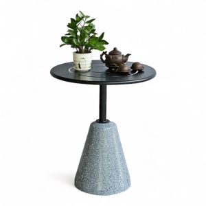 Bàn cafe tròn 60cm chân bê tông giả đá mài CFD68125 Bàn cafe tròn 60cm chân bê tông giả đá mài CFD68125