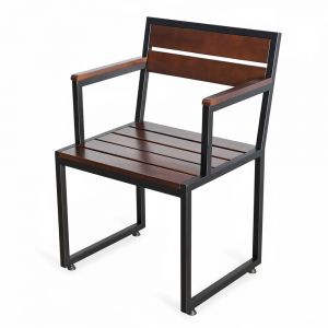 Ghế đơn có tay vịn gỗ cao su khung sắt GCF123