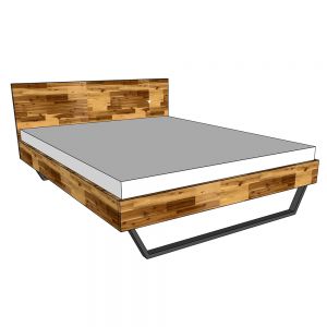 Giường ngủ đôi gỗ khung sắt lắp ráp GN68045
