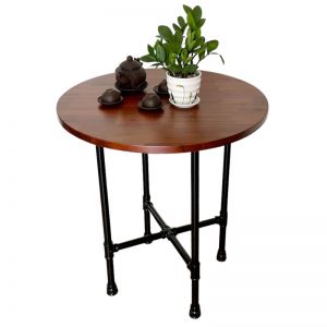 Bàn cafe tròn 70cm gỗ Tràm chân ống nước CFD68135