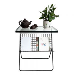 Bàn bên sofa mặt kính khung sắt SST028 Bàn bên sofa mặt kính khung sắt SST028