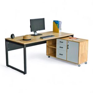 Bàn giám đốc 180x80cm kết hợp tủ di động HBRT068 Bàn giám đốc 180x80cm kết hợp tủ di động HBRT068