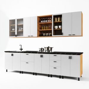Module tủ bếp 3m gỗ tự nhiên chống ẩm BTB68018