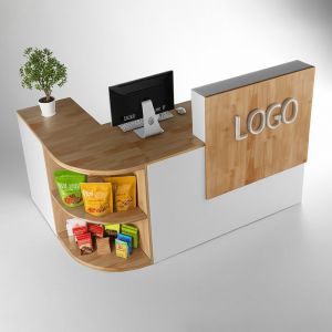Bàn lễ tân chữ L gỗ tự nhiên BLT68019 Bàn lễ tân chữ L gỗ tự nhiên BLT68019