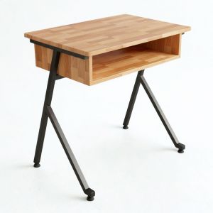 Bàn học đơn có hộc gỗ tự nhiên chân sắt PSD033