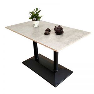 Bàn ăn chữ nhật 120x70cm gỗ Plywood chân sắt đôi BA68146 Bàn ăn chữ nhật 120x70cm gỗ Plywood chân sắt đôi BA68146