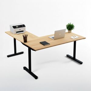 Bàn văn phòng góc L hệ TIO 3 chân - HBTO005