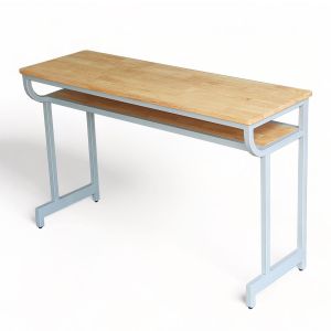 Bàn học đôi gỗ tự nhiên khung sắt PSD036 Bàn học đôi gỗ tự nhiên khung sắt PSD036