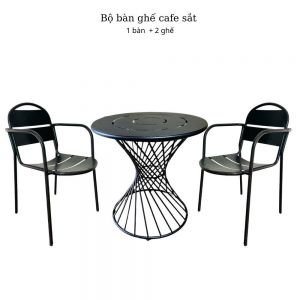 Bộ bàn ghế sắt cafe, ngoài trời CBCF247