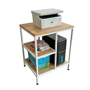 Kệ để máy in có ngăn để CPU gỗ tự nhiên khung sắt KMI68002 Kệ để máy in có ngăn để CPU gỗ tự nhiên khung sắt KMI68002