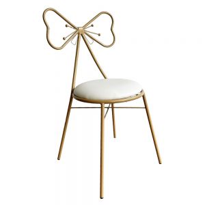Ghế trang điểm khung sắt kiểu nơ nệm màu trắng GTD012 Ghế trang điểm khung sắt kiểu nơ nệm màu trắng GTD012