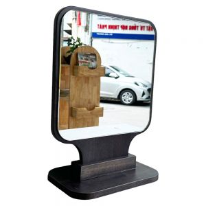 Gương trang điểm vuông để bàn màu gỗ nâu lau GNG010 Gương trang điểm vuông để bàn màu gỗ nâu lau GNG010