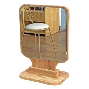 Gương trang điểm vuông để bàn khung gỗ tự nhiên GNG008