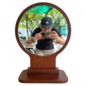 Gương trang điểm tròn để bàn màu cánh gián GNG006 Gương trang điểm tròn để bàn màu cánh gián GNG006