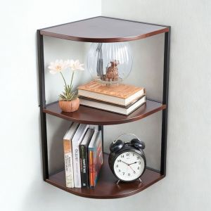 Kệ góc tường nhỏ hình quạt bằng gỗ KGT68019