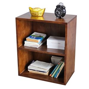 Kệ sách nhỏ đơn giản 2 ngăn gỗ cao su KS68195