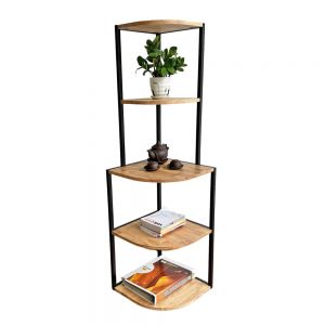 Kệ góc tường gỗ khung sắt KGT68018