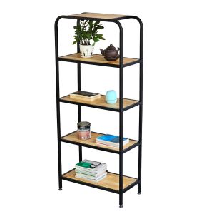 Kệ trang trí khung sắt 60x30x140cm mặt gỗ cao su KTB68136 Kệ trang trí khung sắt 60x30x140cm mặt gỗ cao su KTB68136