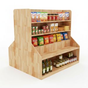 Kệ trưng bày sản phẩm 120x100x120cm gỗ cao su KTB68228