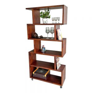 Kệ sách 5 tầng gỗ tràm có bánh xe di động KS68200 Kệ sách 5 tầng gỗ tràm có bánh xe di động KS68200