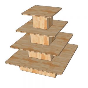 Kệ Trưng Bày Vuông 4 Tầng Gỗ Cao Su - TK021