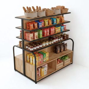 Kệ trưng bày ngăn 2 bên 120x70x120cm gỗ cao su KTB68225