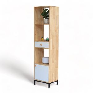 Kệ trang trí phòng khách 40x30x160cm có ngăn tủ gỗ cao su KTB68144 Kệ trang trí phòng khách 40x30x160cm có ngăn tủ gỗ cao su KTB68144
