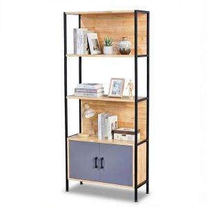 Kệ trang trí có tủ 74x30x170cm gỗ cao su KTT68041