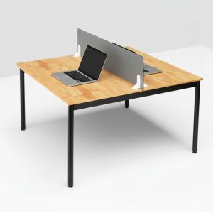 Bàn cụm 2 người 120x120cm chân sắt hệ OMA II gỗ cao su HBOM210