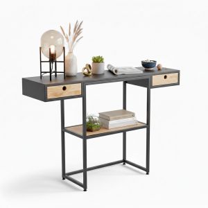 Bàn Consle trang trí phòng khách VADA gỗ cao su khung sắt CST057 Bàn Consle trang trí phòng khách VADA gỗ cao su khung sắt CST057