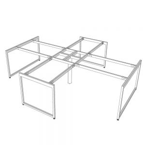 Chân sắt lắp ráp cho bàn cụm 4 chỗ hệ Slean bản mở rộng HCSL032
