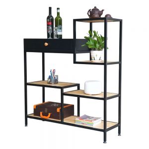 Kệ trang trí có hộc kéo khung sắt gỗ cao su KTB138 Kệ trang trí có hộc kéo khung sắt gỗ cao su KTB138