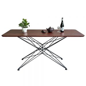 Bàn ăn chữ nhật 160x80cm  gỗ tràm chân sắt Diamond BA68154 Bàn ăn chữ nhật 160x80cm  gỗ tràm chân sắt Diamond BA68154