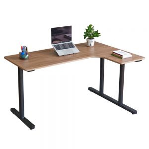 Bàn góc chữ L liền mặt bàn plywood chân sắt hệ TIO HBTO017 Bàn góc chữ L liền mặt bàn plywood chân sắt hệ TIO HBTO017