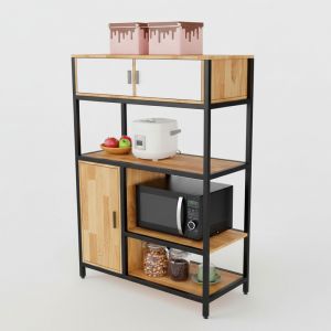 Kệ bếp đa năng 100x45x140cm gỗ cao su KB68073