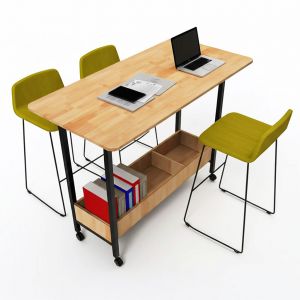 Bàn đứng di động có kệ sách 140x70x105cm chân sắt STD68041 Bàn đứng di động có kệ sách 140x70x105cm chân sắt STD68041