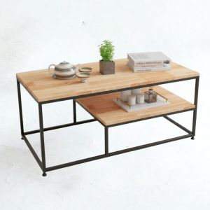 Bàn trà phòng khách 100x50cm gỗ cao su TT68333