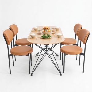Combo bộ bàn ăn hình Oval 4 ghế ngồi CBBA117