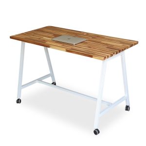 Bàn làm việc di động 120x60cm gỗ tràm 25mm chân sắt FOS012 Bàn làm việc di động 120x60cm gỗ tràm 25mm chân sắt FOS012