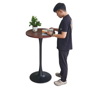 Bàn bar tròn 60cm chân sắt Tulip gỗ tràm dày 25mm BB021 Bàn bar tròn 60cm chân sắt Tulip gỗ tràm dày 25mm BB021