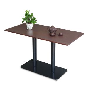 Bàn cafe chữ nhật 120x60cm gỗ cao su chân sắt đôi CFD68181 Bàn cafe chữ nhật 120x60cm gỗ cao su chân sắt đôi CFD68181