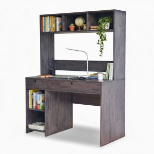 Bàn làm việc liền kệ sách 120x60x160cm gỗ cao su FD68053