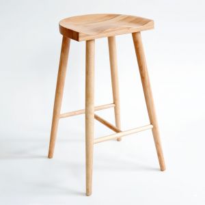 Ghế bar gỗ cao su mặt cong phong cách GBSK010