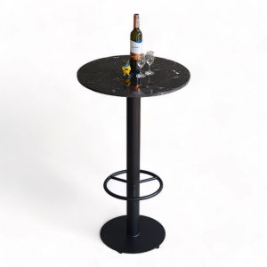 Bàn bar tròn mặt đá 60cm chân sắt có gác chân BB026 Bàn bar tròn mặt đá 60cm chân sắt có gác chân BB026