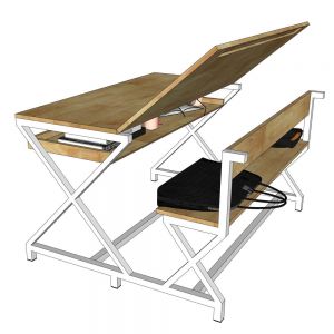 Bàn Học Sinh Liền Ghế Trường Nội Trú 120x100cm Gỗ Cao Su TK232