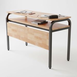 Bàn học 2 chỗ ngồi 120x45cm gỗ cao su PSD042